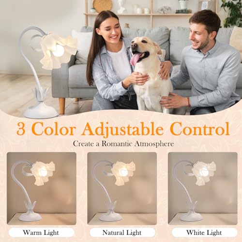 Flower Table Lamp Cute Desk Lamp for Bedroom Home Decor
