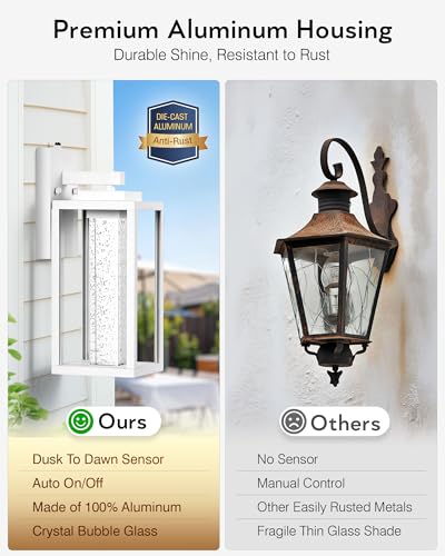 White Exterior Lighting Fixtures for House