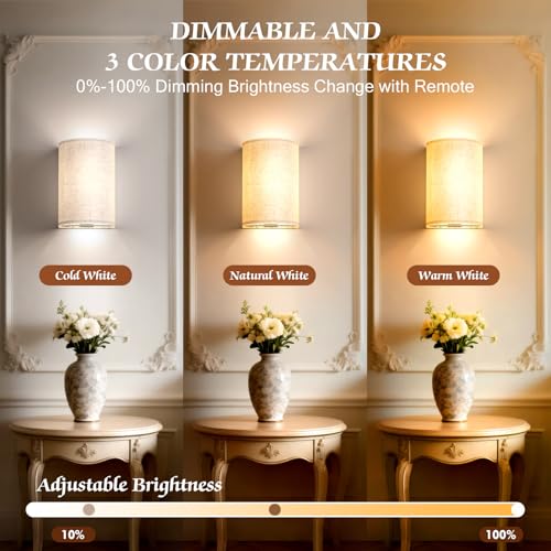 Battery Operated Wall Sconce Wireless Wall Sconces Set of Two (2 Count)