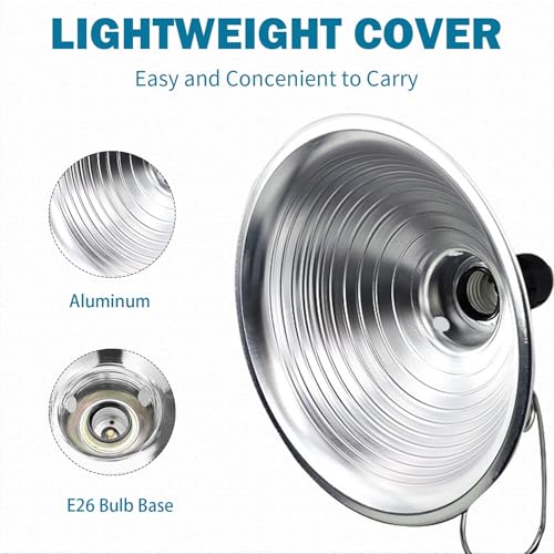 18 2 6 FT Clamp Lamp Light with Detachable 8.5 Inch Aluminum Reflector