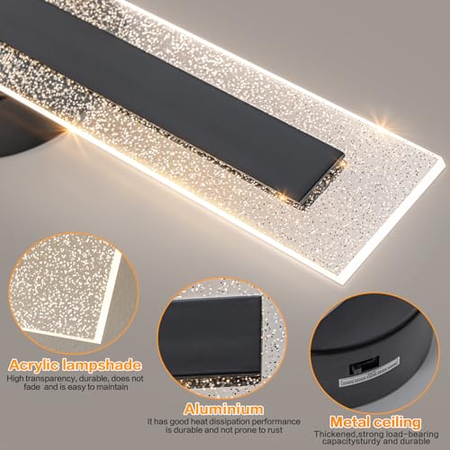 Modern Black Wall Scones Hardwired Wall Lamps LED Dimmable Wall Lighting for Living Room Bedroom Bathroom Stairs Hallway 22.8In
