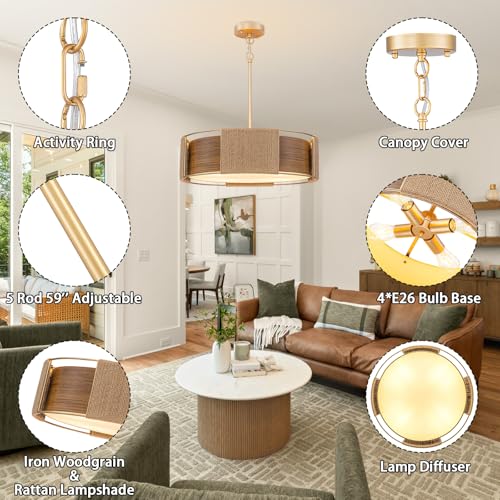 Modern Rattan Chandelier
