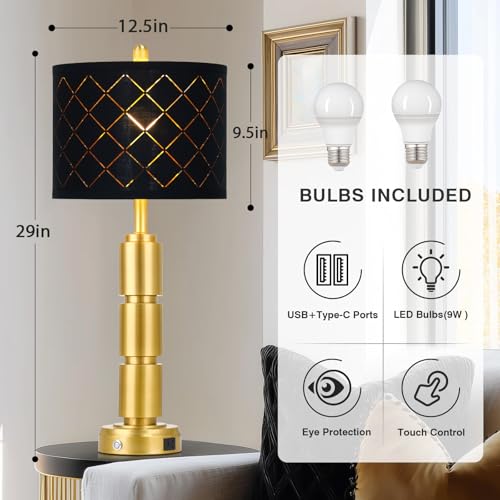 Set of 2 Modern Table Lamps for Living Room Bedroom (2 Count)