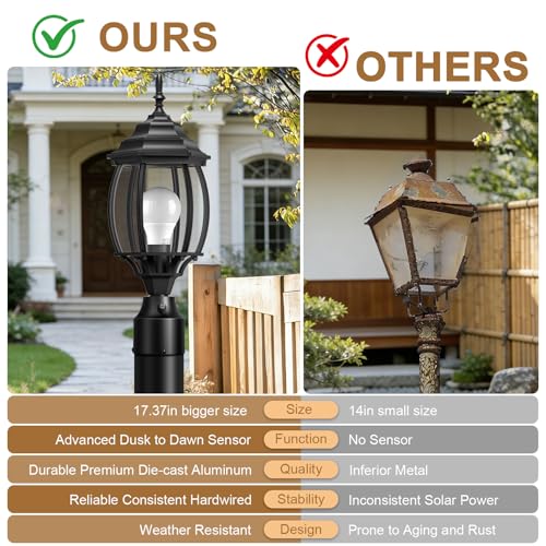 2Pack Dusk to Dawn Outdoor Post Light (2 Count)