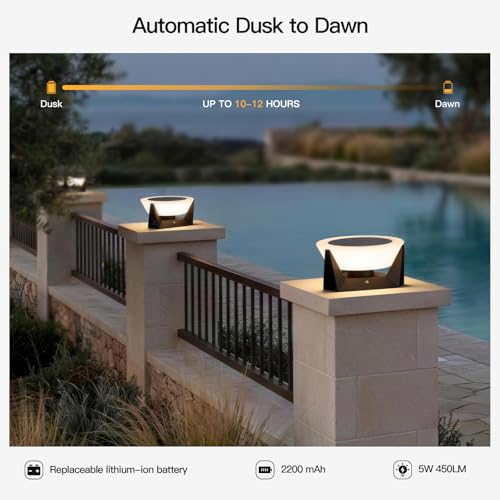 11" Solar Post Lights Outdoor