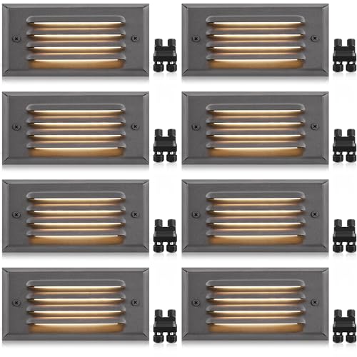 5W Low Voltage Step Lights 6 Inch Outdoor Brown Cast (8 Count)