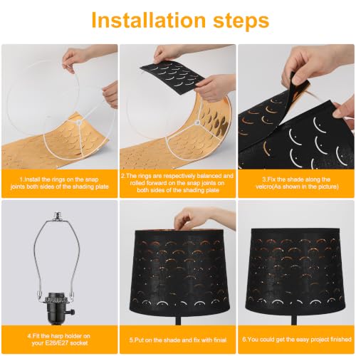 Empire Lamp Shades Set of 2 (Black&Smile Shape)