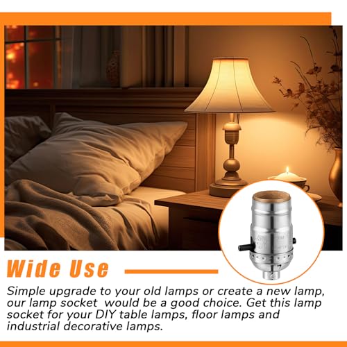 6 Pack UL Listed E26 Lamp Socket Replacement (6 Count)