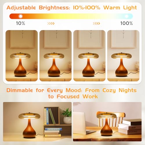 Small Table Lamp Height 9.7 Inch Mushroom Table Lamps for Living Room