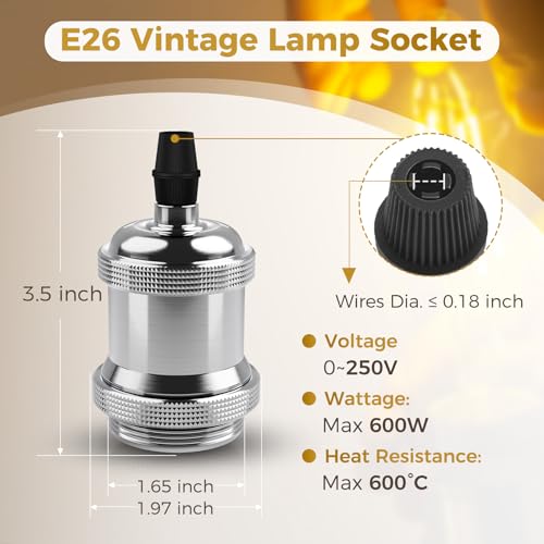 E26 Edison Vintage Lamp Socket for DIY Lighting (10 Count)