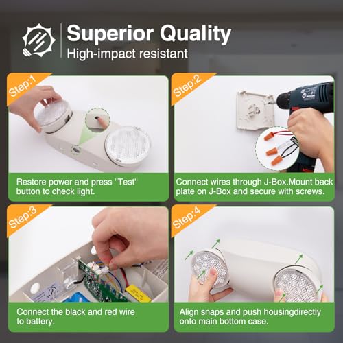 10 Pack Emergency Lights for Business (10 Count)