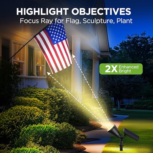 4 Solar Lights Outdoor Spot Garden Yard Landscape Flag (4 Count)