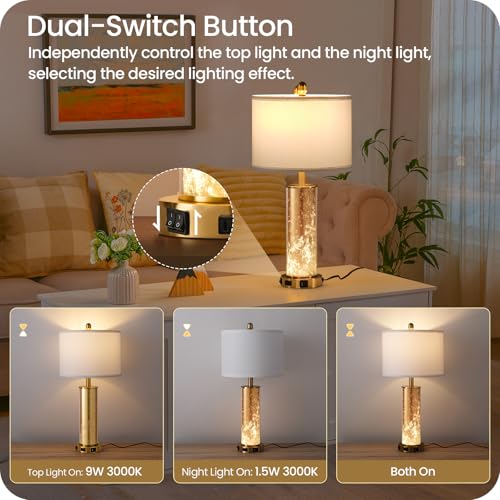 25.6" Gold Table Lamps Set of 2 (2 Count)