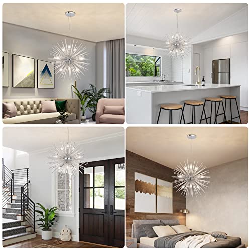 Modern Chrome Sputnik Chandeliers