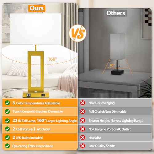22’’ Touch Control Table Lamps Set of 2 (2 Count)
