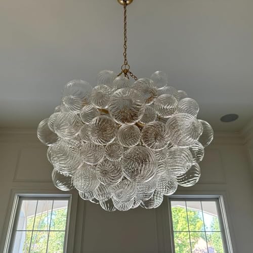 Nordic Bubble Ball Swirled Glass Chandelier Large