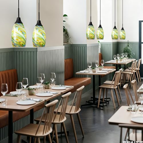 Mini Glass Pendant Light 4.72" Colorful Oval Pendant Lights