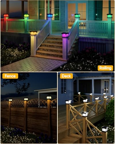 RGBCW Solar Post Cap Lights 2 (2 Count)