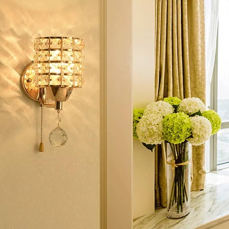 Modern Luxury Gold Crystal Wall Sconces Set of 2 (2 Count)