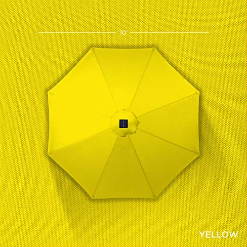 10ft Solar Polyester LED Lighted Patio Umbrella w (10 Feet)