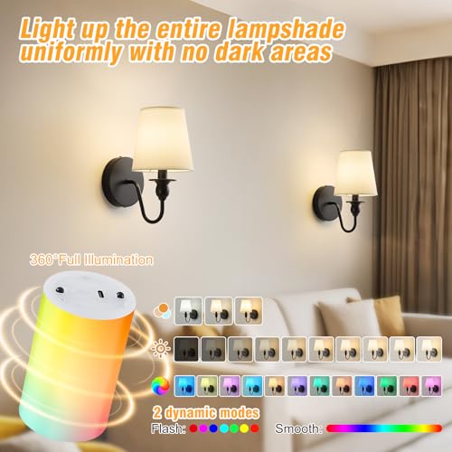 Battery Operated Wall Sconce Set of 2 (2 Count)