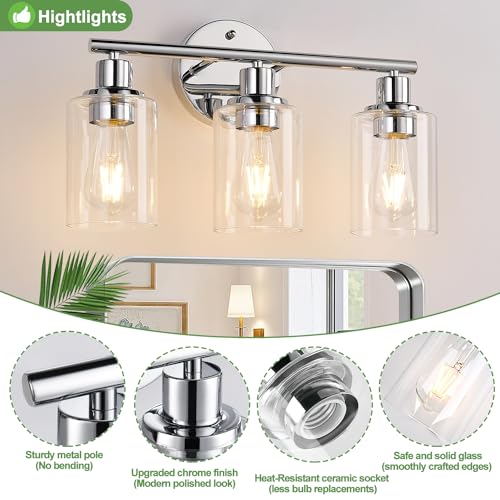 3 Light Bathroom Light Fixtures (3 Count)