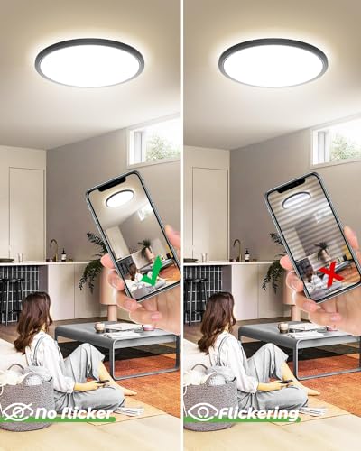 Black LED Flush Mount Ceiling Light