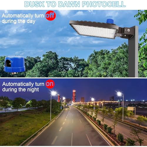 3 Pack 350W LED Parking Lot Light with Trunnion Bracket for Street (3 Count)