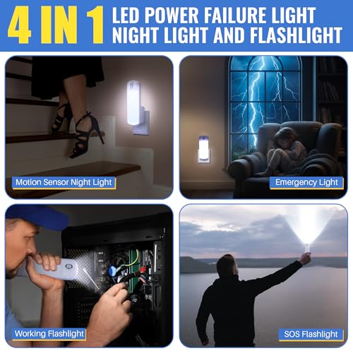 3 Pack 4 in 1 LED Power Failure Light for Home Emergency Power Outage