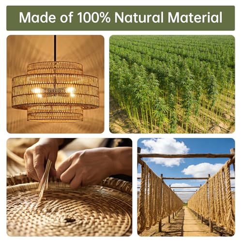 17.7" Rattan Chandelier for Dining Room