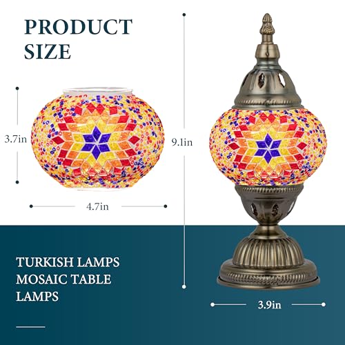 Turkish Mosaic Lamp Stained Glass Table Lamp with Tiffany Style
