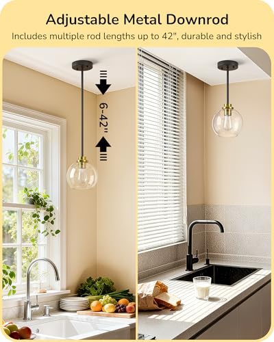 Mid Century Kitchen Pendant Lighting Over Island 2 Pack (2 Count)