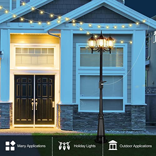 Dusk to Dawn Outdoor Lamp Post Light with GFCI Outlet