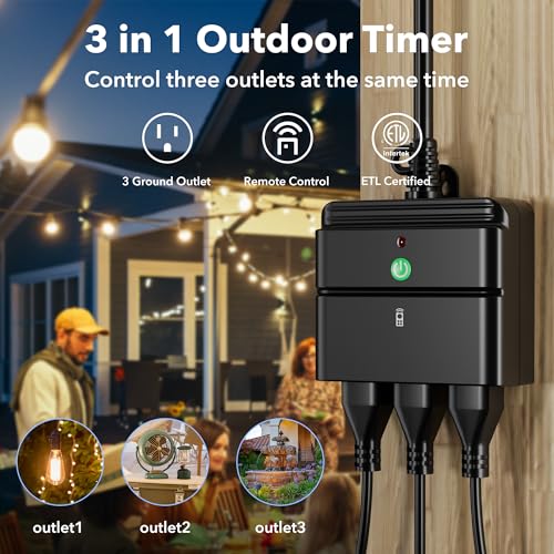 Remote Control Outlet Wireless Light Switch Outdoor Indoor 3