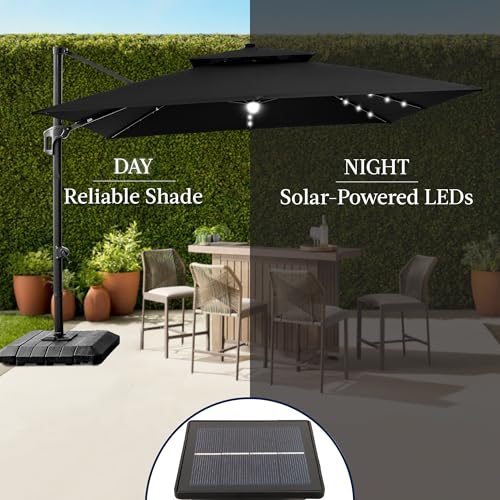 12x12ft LED Cantilever Patio Umbrella w