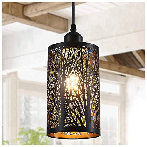 Industrial Farmhouse Black Pendant Light for Kitchen Island