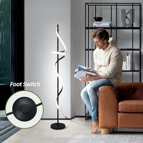 Modern Spiral Floor Lamp with Remote Control