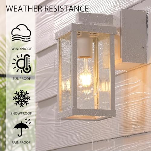 Porch Lights with GFCI Outlets Dusk to Dawn Outdoor Wall Lights Waterproof Exterior Lighting Fixtures Modern Outside Lights Wall Mount for House Patio Garage (2 Count)