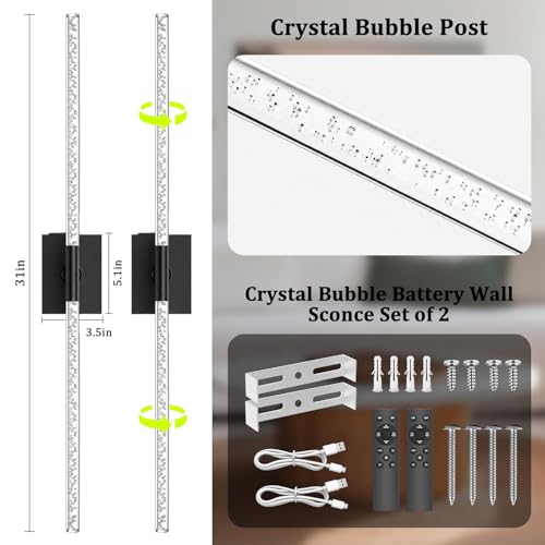 Battery Operated Wall Sconces Set of 2 (2 Count)