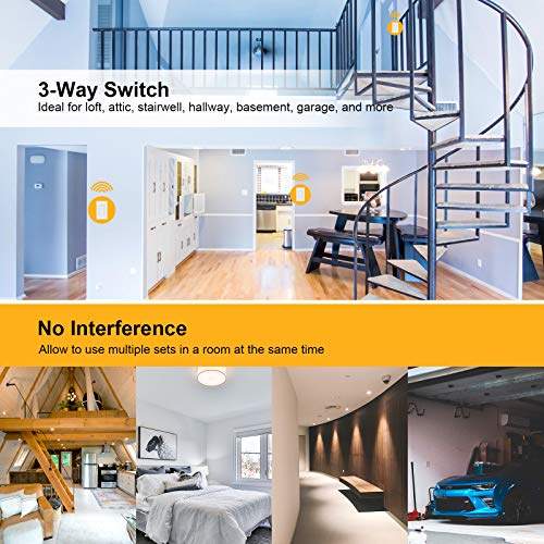 3 Way Wireless Light Switch Kit with Receiver