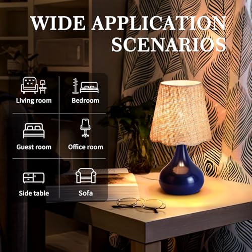 Navy Blue Small Table Lamp