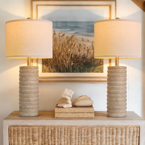 27'' Farmhouse Table Lamps Set of 2 for Living Room (2 Count)