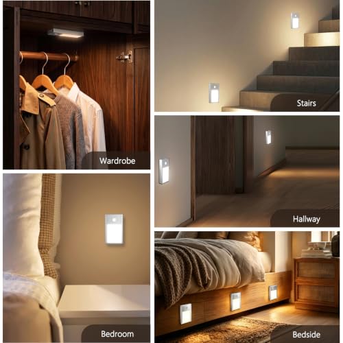 3 Pack Rechargeable Stair Lights Motion Sensor 1800mAh Battery Powered (3 Count)