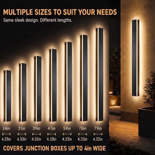 Modern Outdoor Wall Light 2pack 47in (2 Count)
