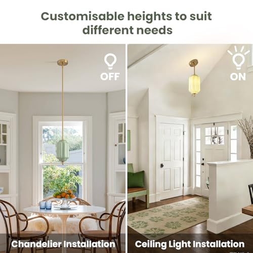 Vintage Green Glass Pendant Lights 3