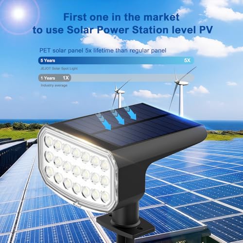 Solar Spotlights Outdoor Waterproof with Focus Beam (2 Count)