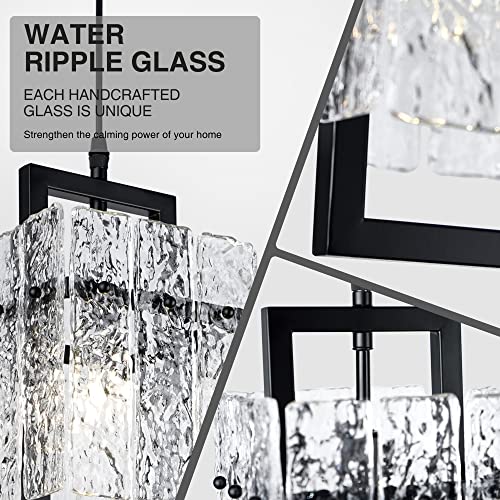 Black Crystal Pendant Light for Kitchen Island