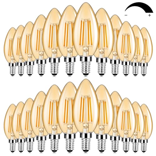 24 Pack Dimmable E12 LED Candelabra Bulbs 60W Equivalent (24 Count)