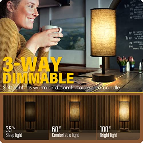 Bedside Lamps with USB Port (2 Count)