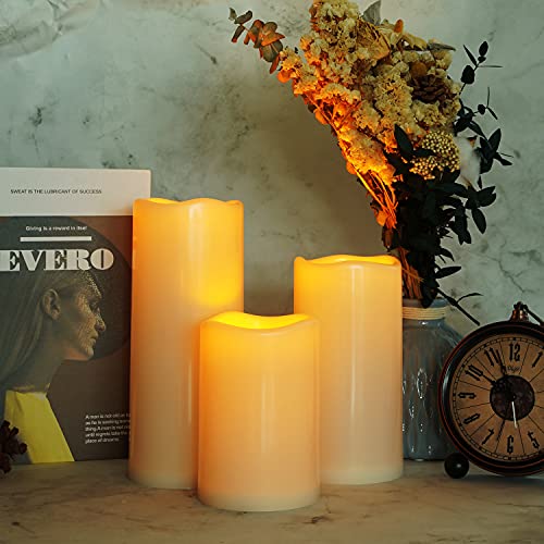 6" 8" 10" x 4" Waterproof Outdoor Flameless Candles (3 Count)